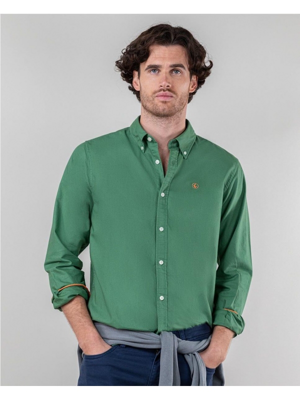 Camisa Twill Garment Dyed Verde