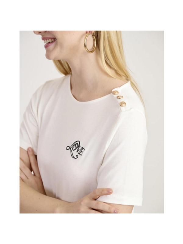 Camiseta NAF NAF AENT153 TALLA M COLOR BLANCO