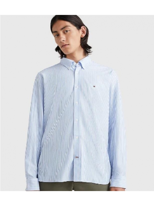 Camisa Hombre Tommy Hilfiger Regular Cuadros 100% algodón cuello Italiano  Manga larga